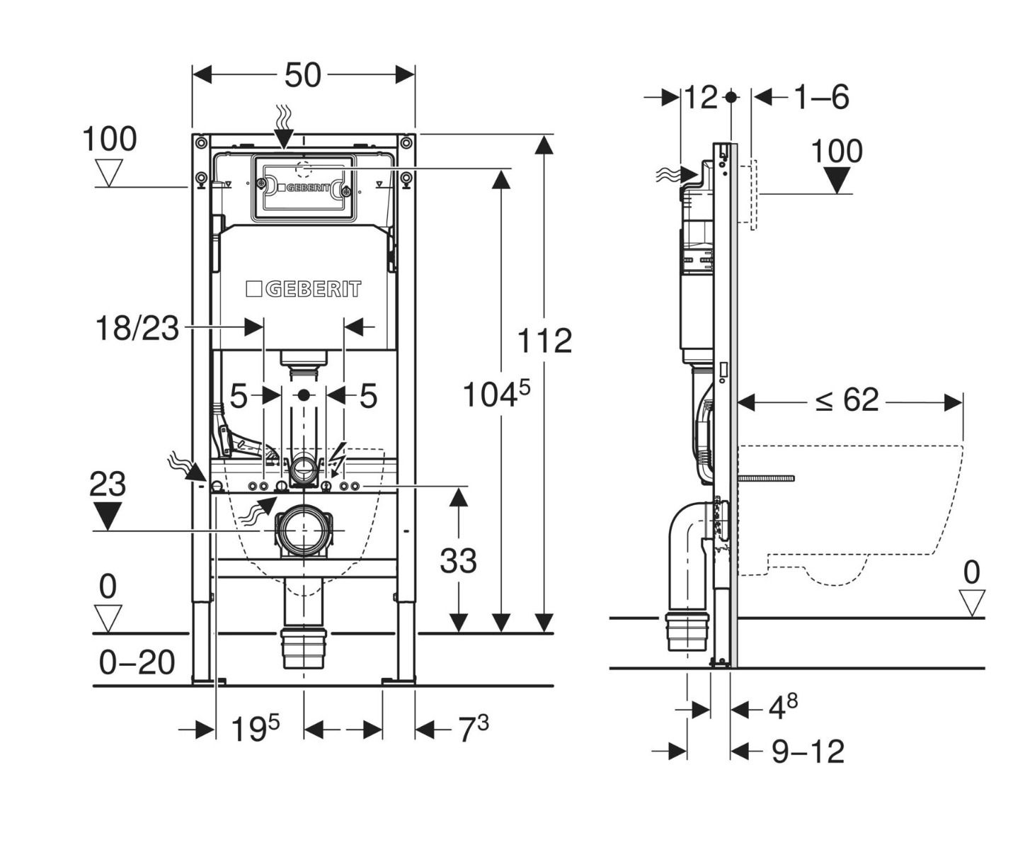 GEBERIT DELTA 458.127.00.1 - ΚΑΖΑΝΑΚΙ ΓΙΑ ΚΡΕΜΑΣΤΗ ΛΕΚΑΝΗ (ΓΥΨΟΣΑΝΙΔΑ 12CM)
