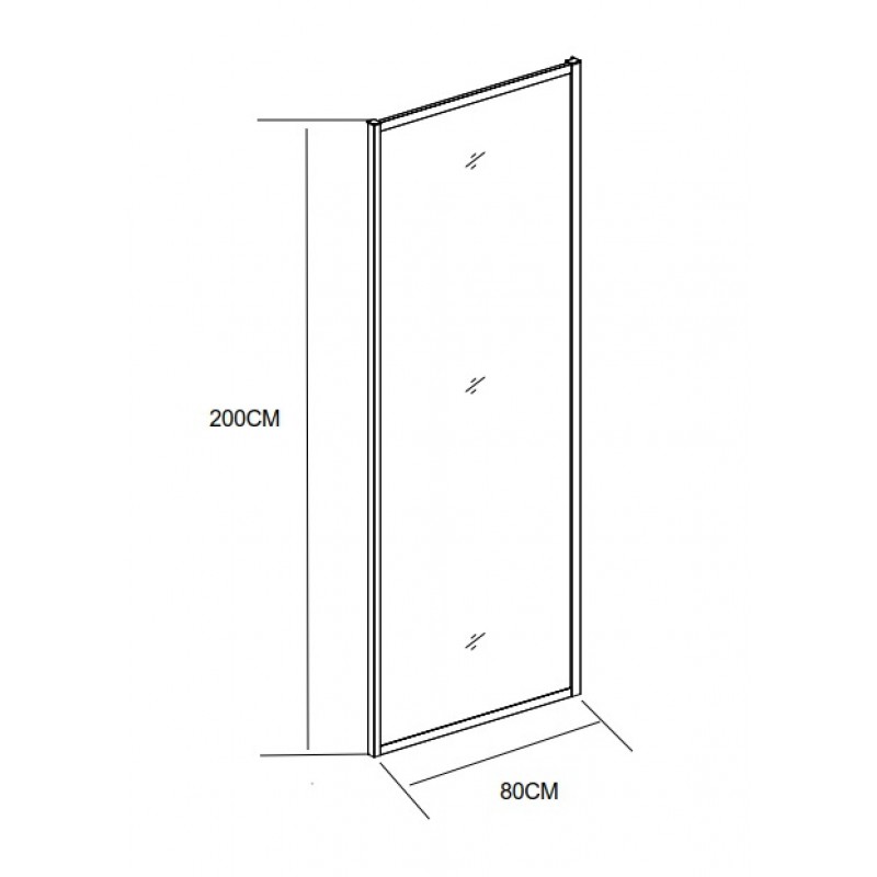 Σταθερό Πλαϊνό Κρύσταλλο Καμπίνας Interceramic Graziana Chrome 80x200cm