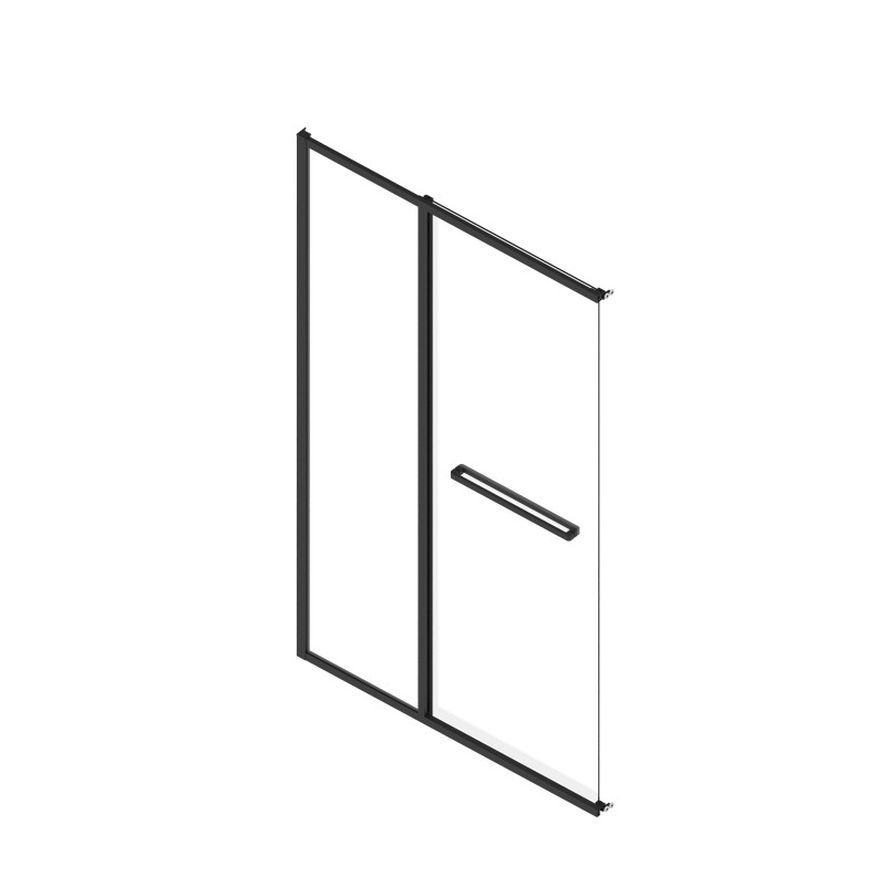 Καμπίνα Ντους με Συρόμενη Πόρτα Interceramic Graziana Matte Black 80x200cm