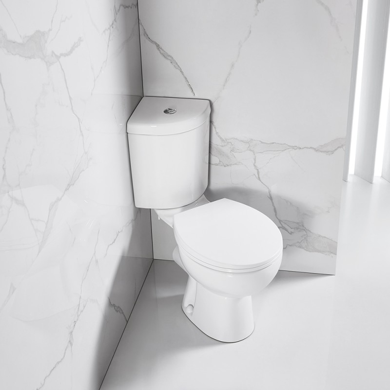 Λεκάνη με Καζανάκι & Κάλυμμα Duroplast Γωνιακή Μονομπλόκ ICC 7636P Rimless 