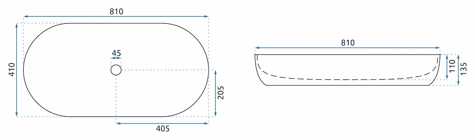 Νιπτήρας Επικαθήμενος Rea Cleo 81 Marmo Shiny (Marble Effect) 81 x 41 cm