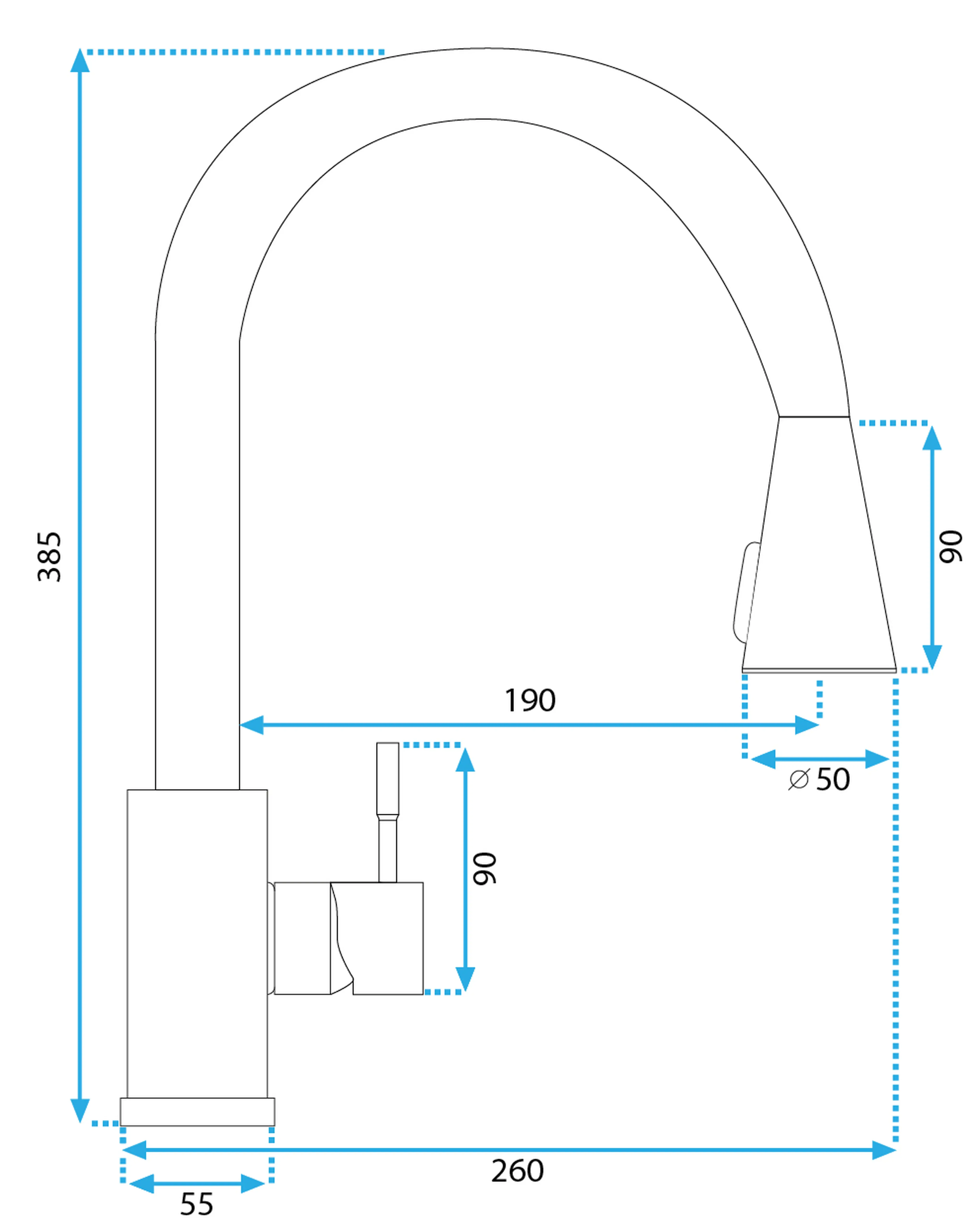 Μπαταρία Κουζίνας Rea Cross Black - Μαύρο Ματ