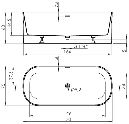 SANYCCES TEMPO - ΕΛΕΥΘΕΡΗ ΑΚΡΥΛΙΚΗ ΜΠΑΝΙΕΡΑ 170x75 cm