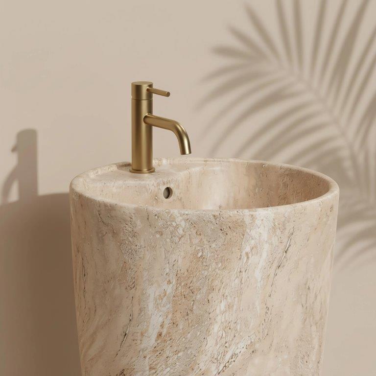 Ανεξάρτητος Επιδαπέδιος Κεραμικός Νιπτήρας Rea Anya Savana Matt - 45 x 45 x 84 cm