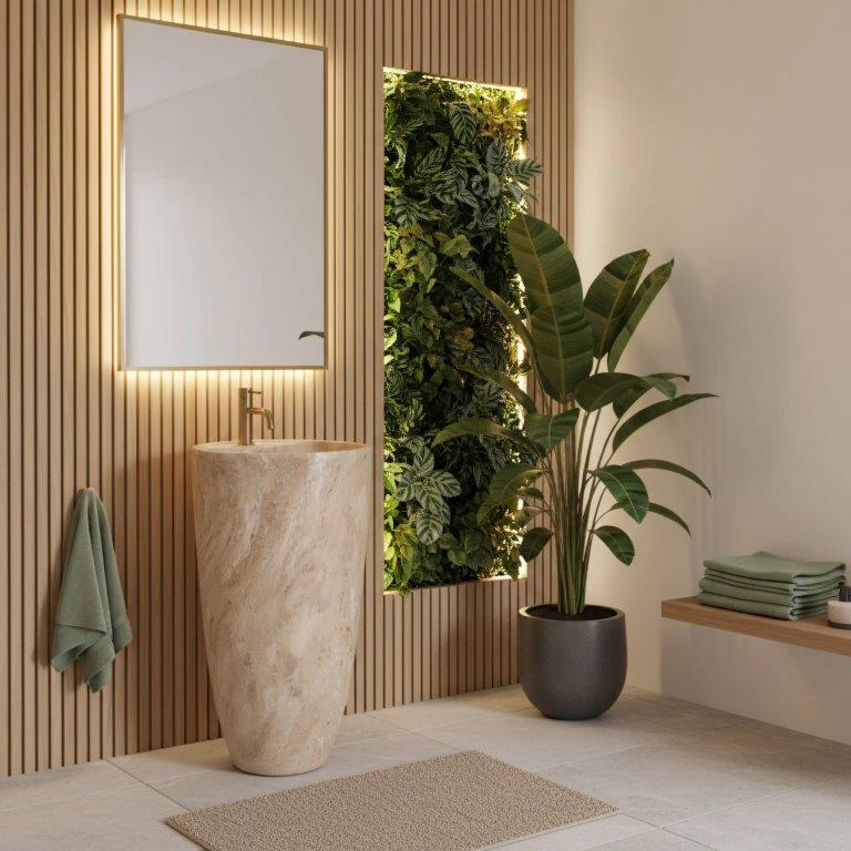 Ανεξάρτητος Επιδαπέδιος Κεραμικός Νιπτήρας Rea Anya Savana Matt - 45 x 45 x 84 cm