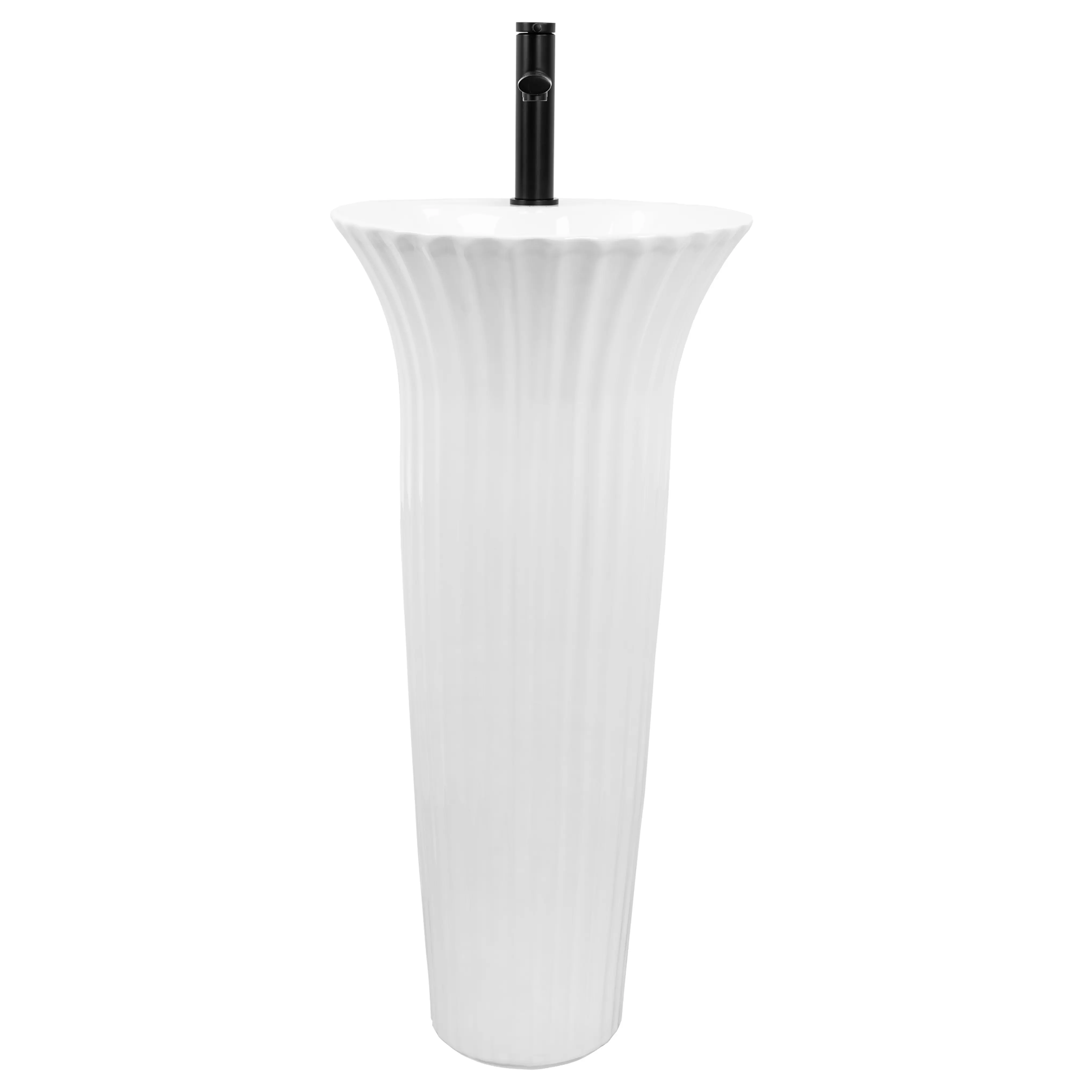 Ανεξάρτητος Επιδαπέδιος Κεραμικός Νιπτήρας Rea Hope White Gloss - 40 x 40 x 84 cm