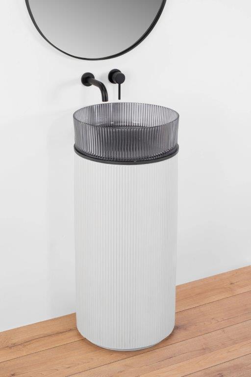 Ανεξάρτητος Επιδαπέδιος Νιπτήρας Rea Ingrid Grey - 40 x 84 cm