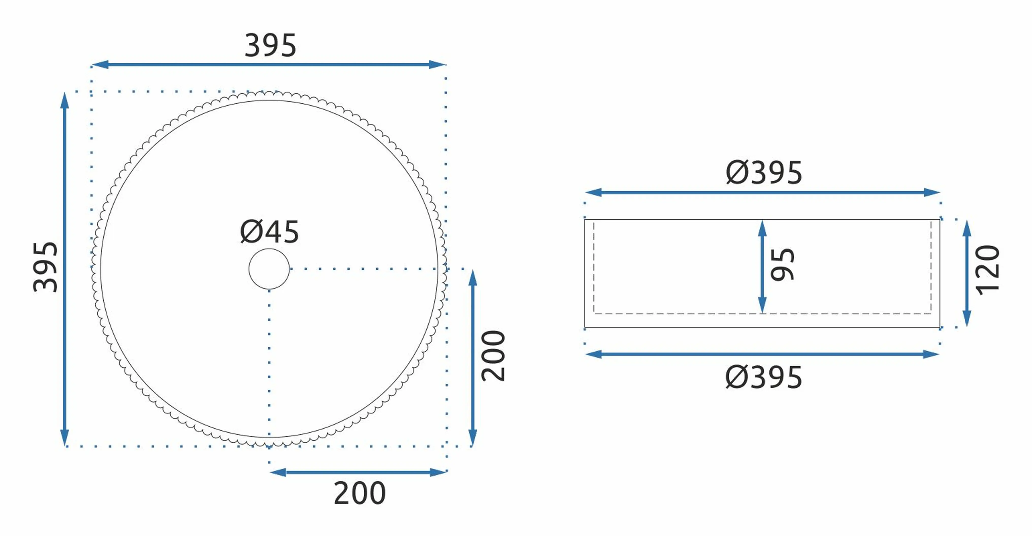 Ανεξάρτητος Επιδαπέδιος Νιπτήρας Rea Ingrid Grey - 40 x 84 cm
