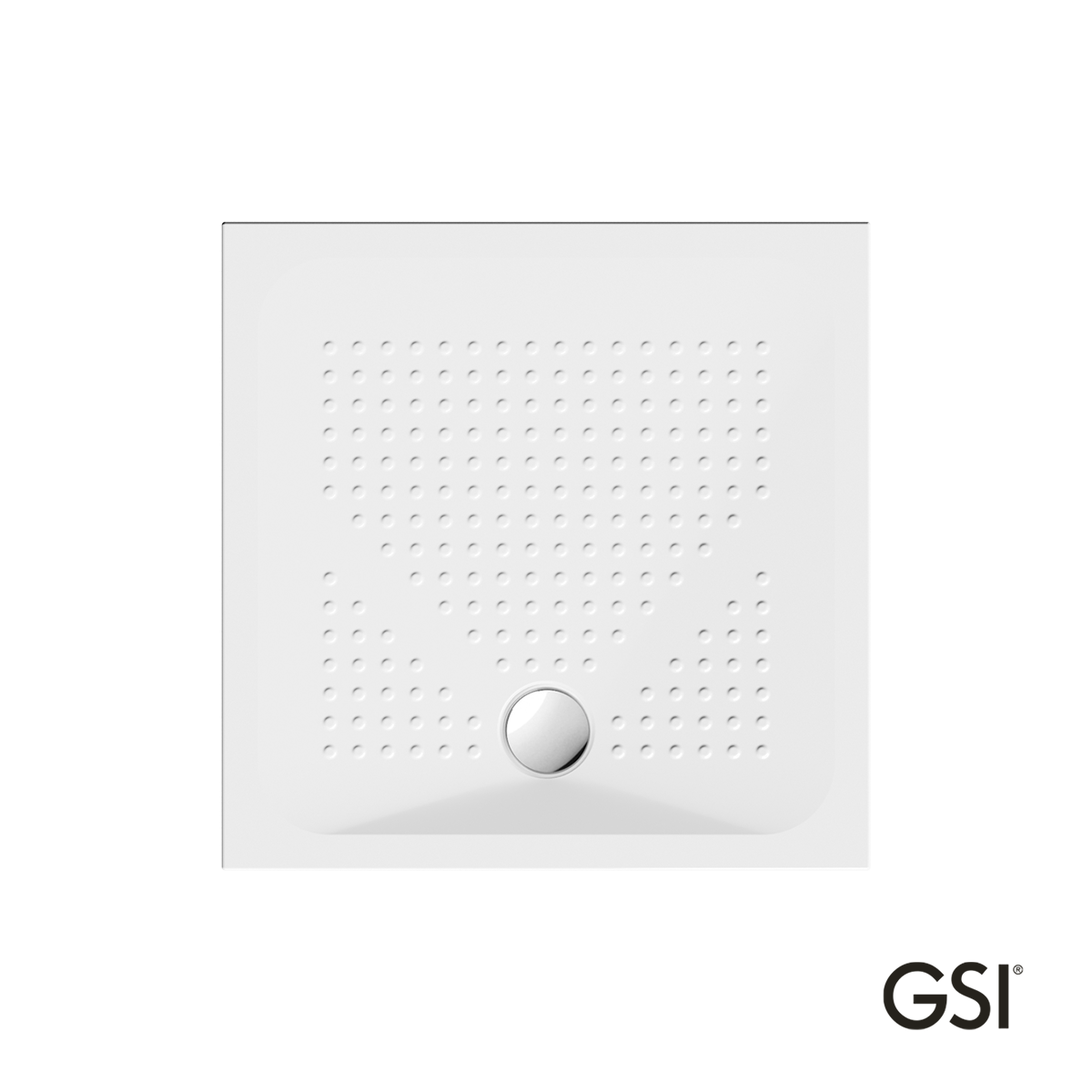 Ντουζιέρα Πορσελάνης Τετράγωνη 90x90 h.4 (4394) antislip Φ90 GSI White