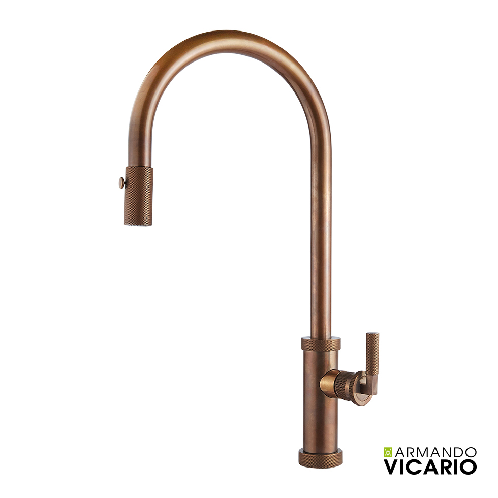 Μπαταρία Νεροχύτη Κουζίνας Urban Vicario natural Brass