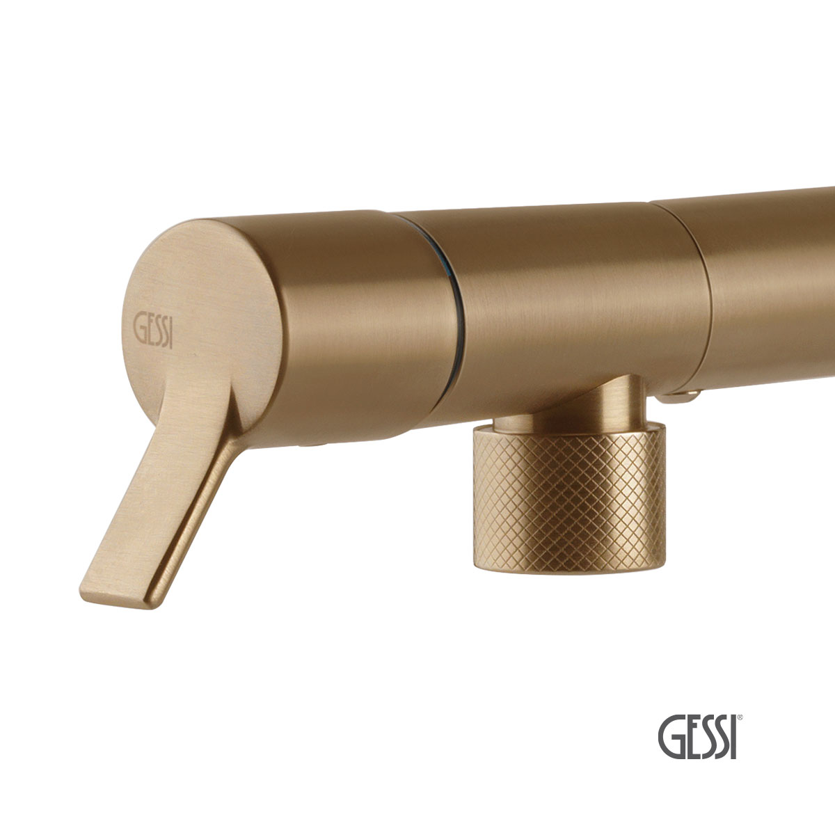 Μπαταρία Νεροχύτη Κουζίνας Fisso Gessi Inox316 Warm Bronze Brushed PVD