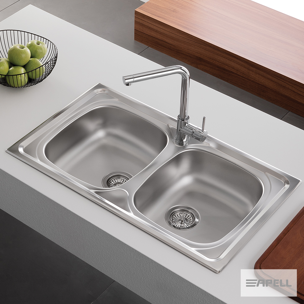 Νεροχύτης Κουζίνας Ανοξείδωτος Area 86x50 Αpell Inox Λείο