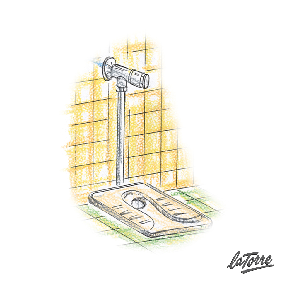 Χρονιζόμενο Εξωτερικό Φλουσόμετρο 3/4'' La Torre εντοιχισμένος διακόπτης Chrome