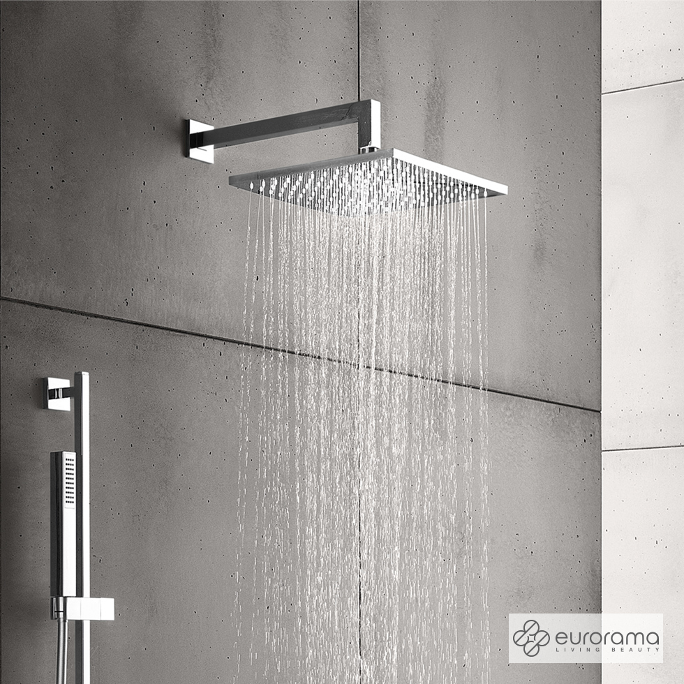 Βραχίονας Τοίχου Τετράγωνος 25x25mm 35εκ., Eurorama Chrome