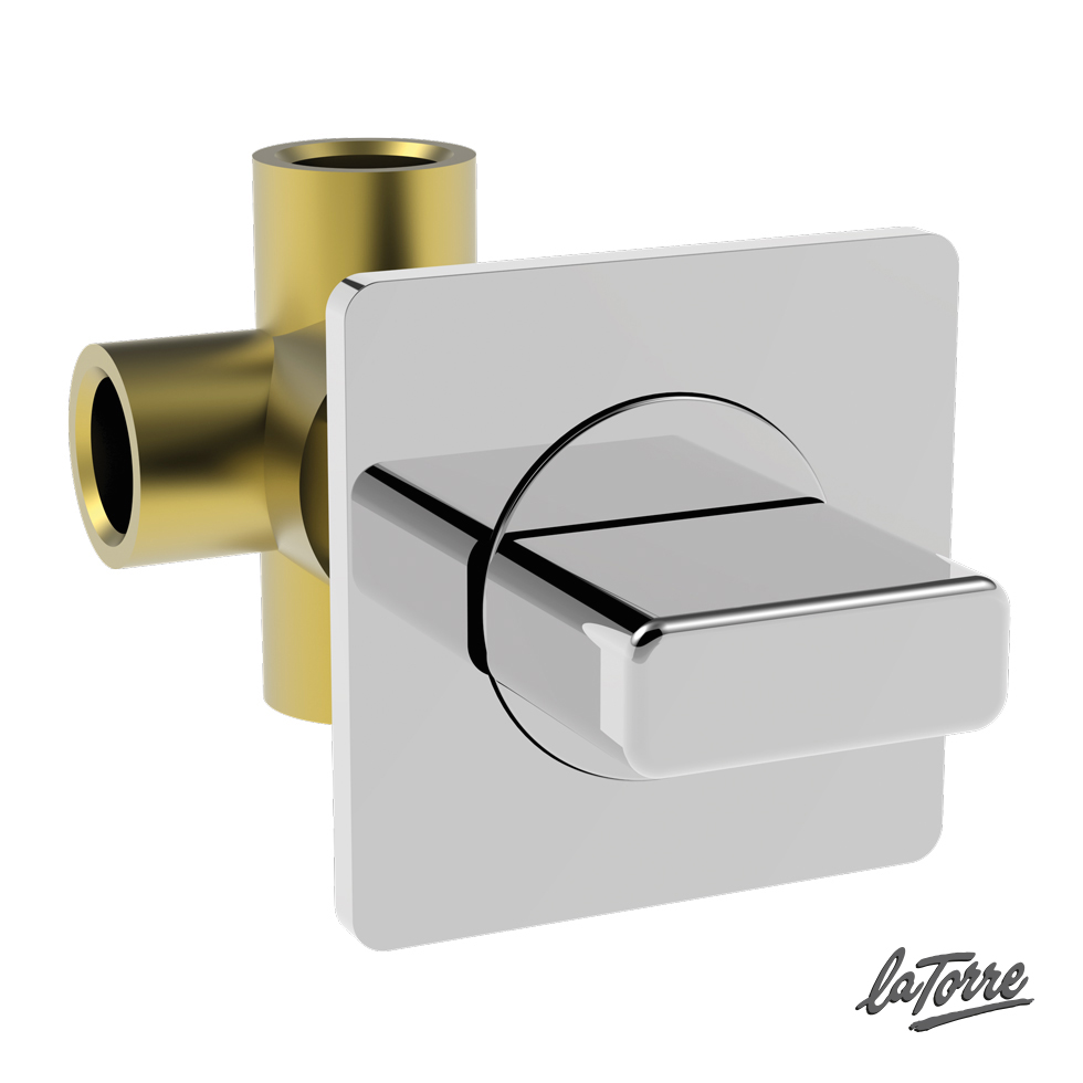 Εκτροπέας 3 εξόδων για εντοιχισμένο σύστημα ντουζιέρας, La Torre Profili Chrome