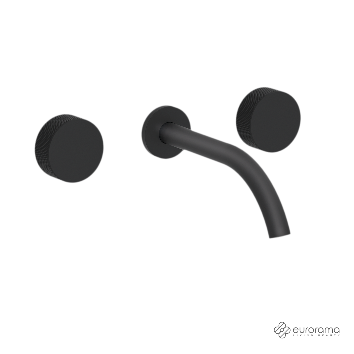 Μπαταρία Νιπτήρα Τοίχου 3 οπών Eletta Tecno Eurorama Black Matt