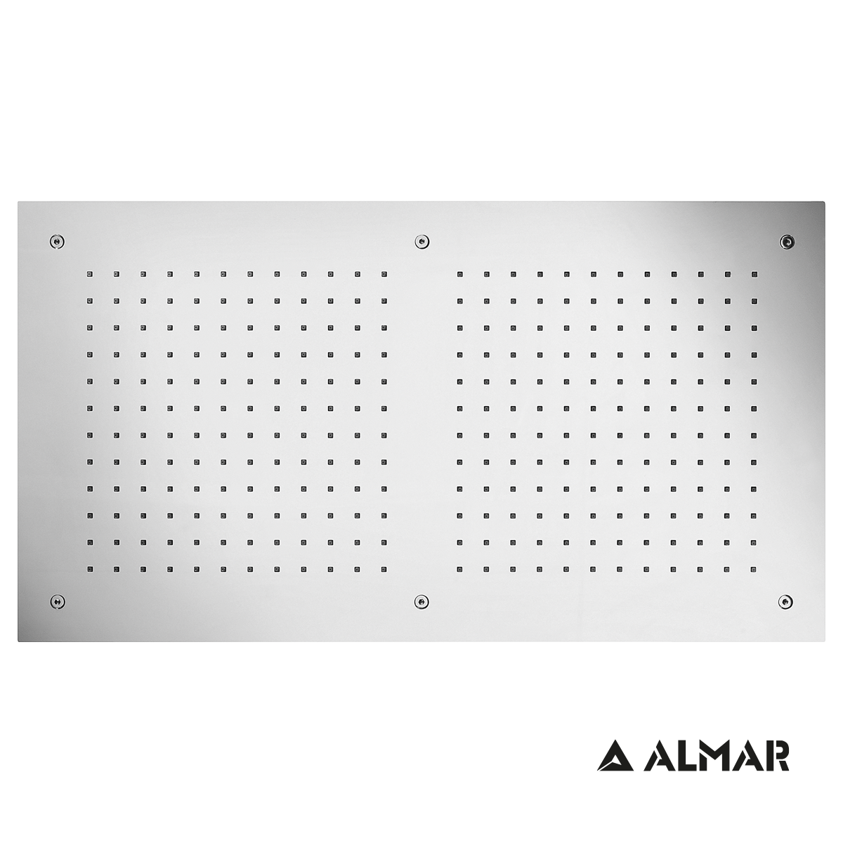 Κεφαλή Ντουζ Εντοιχισμού Οροφής 70x38 Almar Inox Chrome