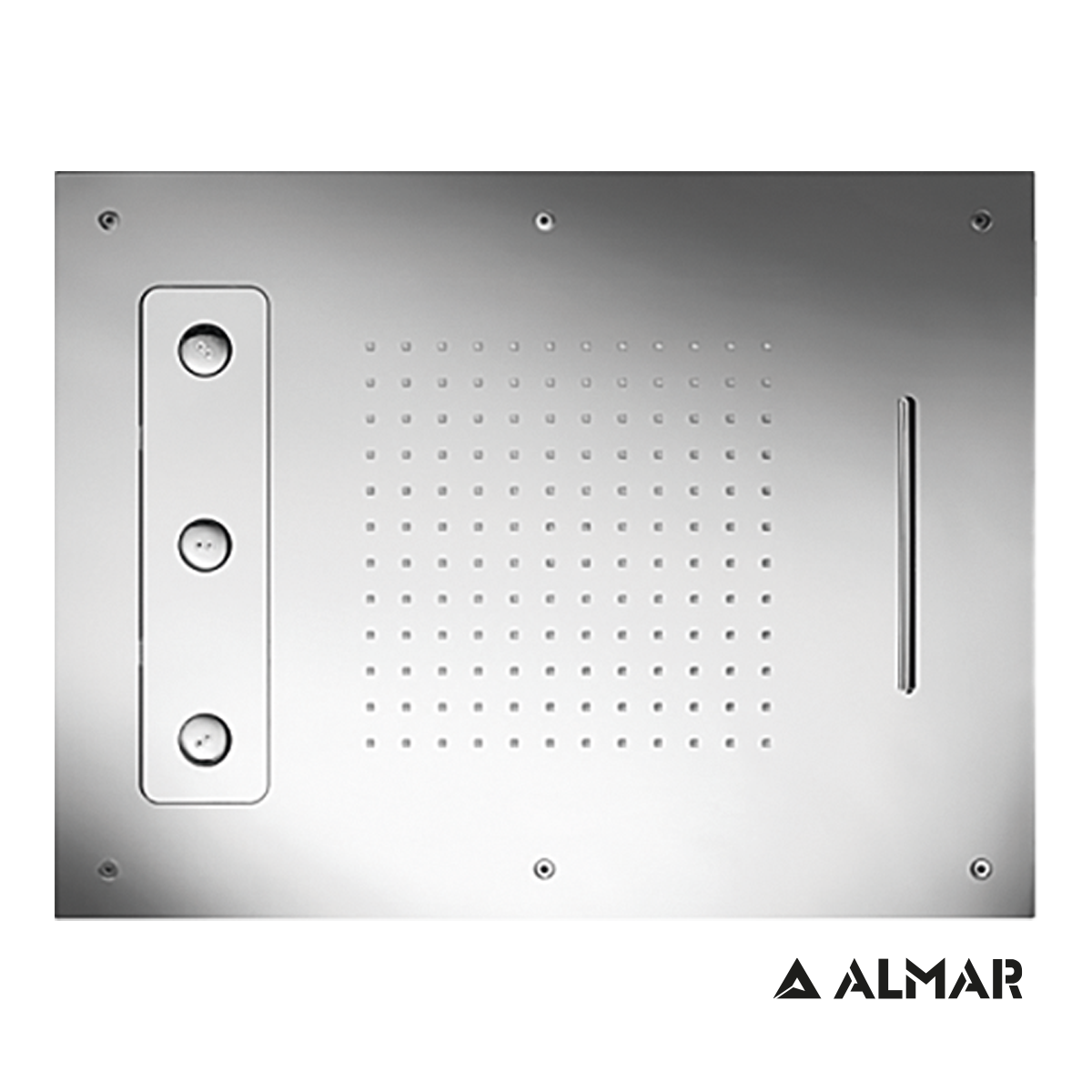 Κεφαλή Ντουζ Εντοιχισμού Οροφής 63x48 Almar Inox Brushed