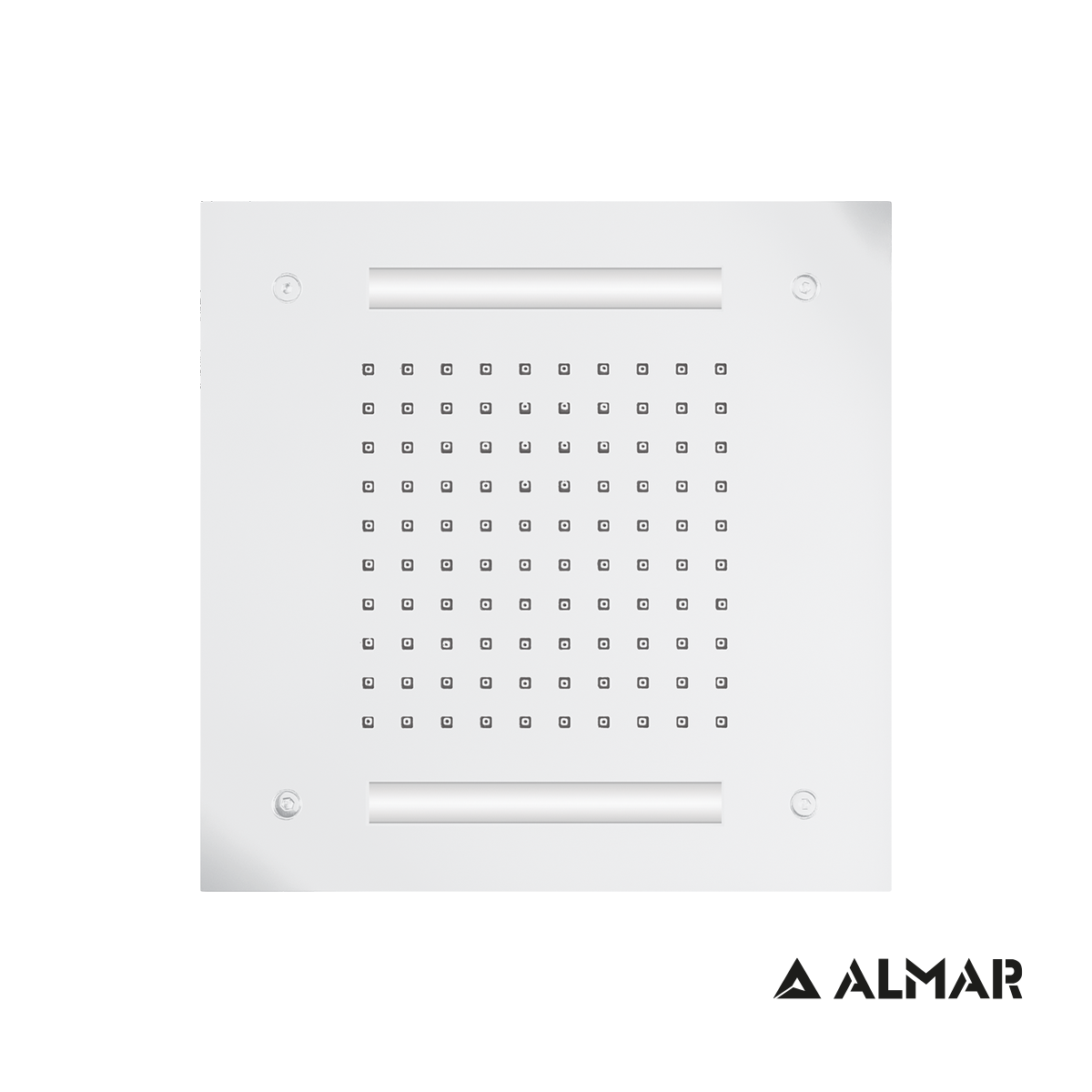 Κεφαλή Ντουζ Εντοιχισμού Οροφής 30x30 με Χρωματοθεραπεία, Almar White Matt
