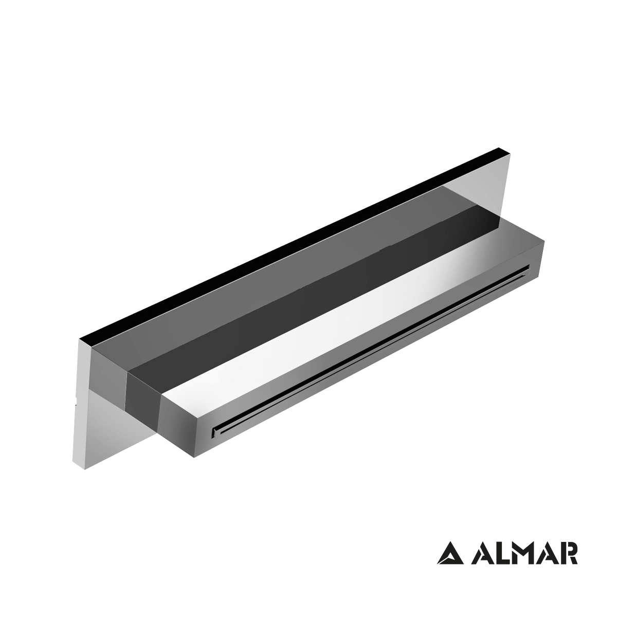 Καταρράκτης Ντουζ XL 34,6x8 Almar Brushed Inox