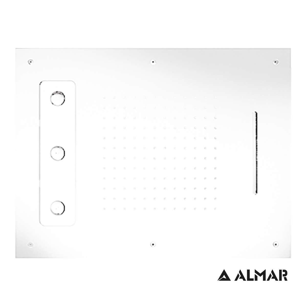 Κεφαλή Ντουζ Εντοιχισμού Οροφής 63x48, Almar White Matt