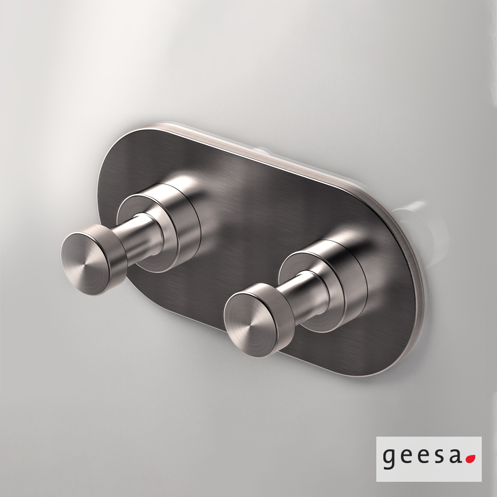 Άγκιστρο μπάνιου διπλό NEMOX Geesa Inox Λείο