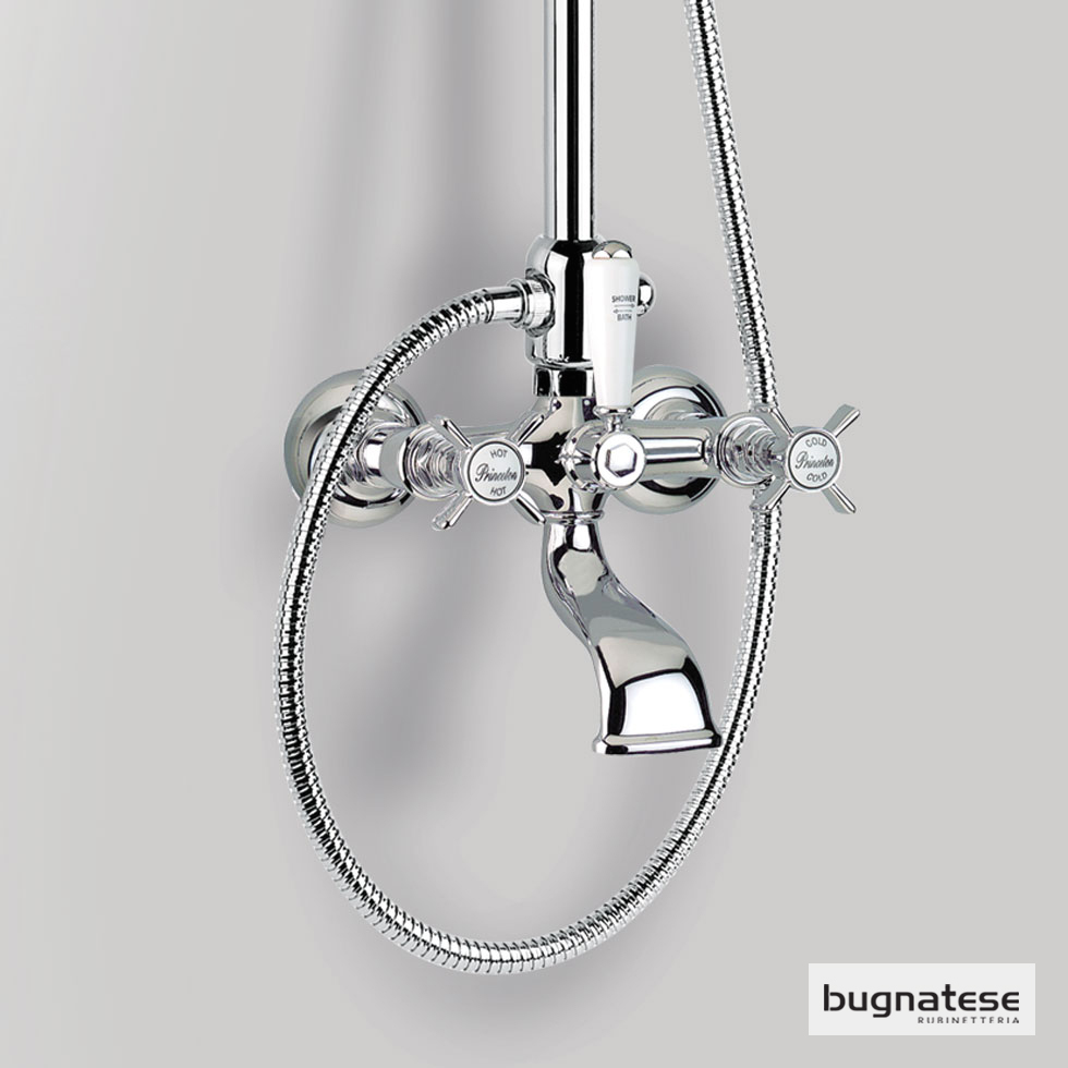 Μπαταρία Ντουζιέρας με Κεφαλή και Κολώνα ρυθμιζόμενου ύψους Princeton Bugnatese Chrome