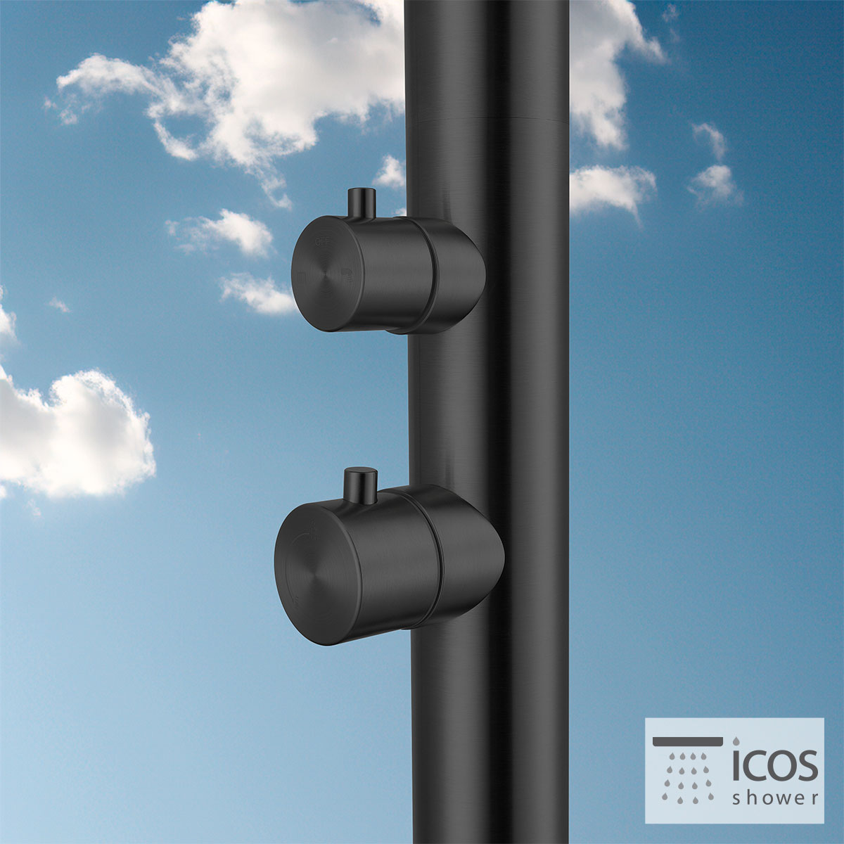 Στήλη Ντουζιέρας εξωτερικού χώρου με μίκτη DONAMIX, ICOS PVD Black Matt AISI316