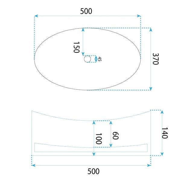 Νιπτήρας Γυάλινος Rea Harper Transparent 50 x 37 x 14 εκ. Διάφανος Γυαλιστερός