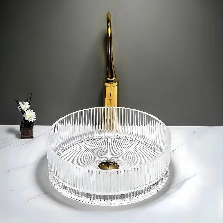 Νιπτήρας Γυάλινος Rea Ingrid 36 Transparent 36 x 36 x 12 εκ. Διάφανος Γυαλιστερός