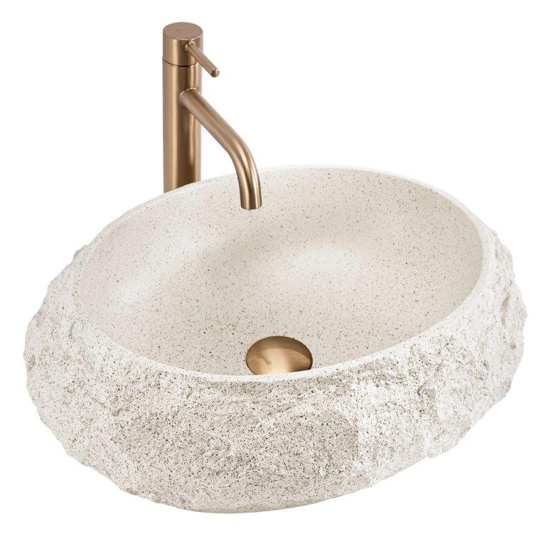 Νιπτήρας Artificial Stone Rea Mika Beige 50 x 38 x 15 εκ. Μπεζ Ματ