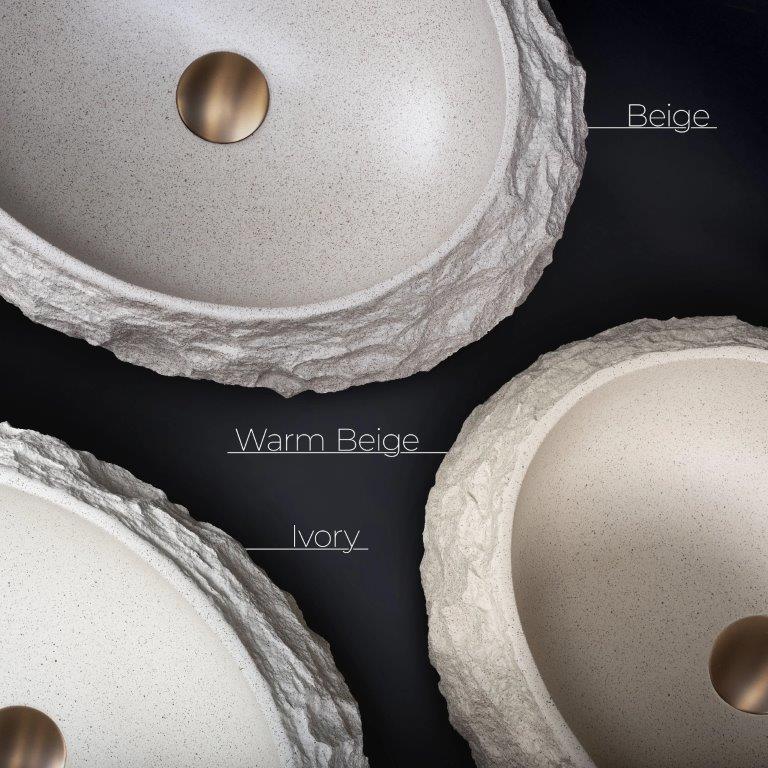 Νιπτήρας Artificial Stone Rea Mika Beige 50 x 38 x 15 εκ. Μπεζ Ματ