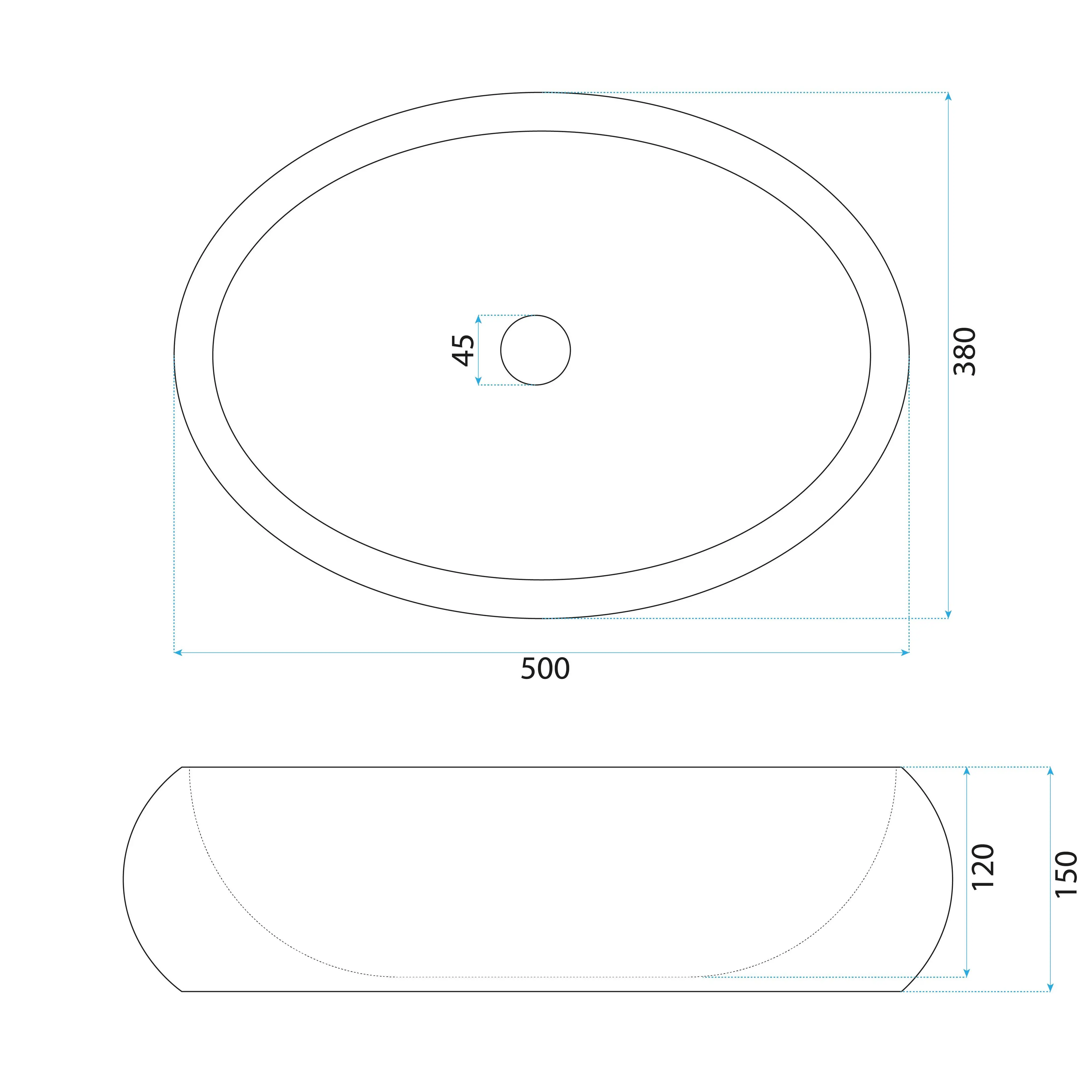 Νιπτήρας Artificial Stone Rea Mika Beige 50 x 38 x 15 εκ. Μπεζ Ματ