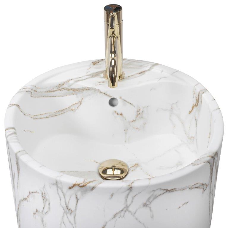 Ανεξάρτητος Επιδαπέδιος Κεραμικός Νιπτήρας Rea Anya Lava Matt - 45 x 45 x 85 cm