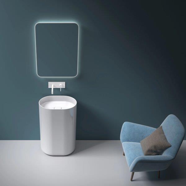 Ανεξάρτητος Επιδαπέδιος Νιπτήρας Rea Dolce Conglomerate - 52 x 38.5 x 85 cm