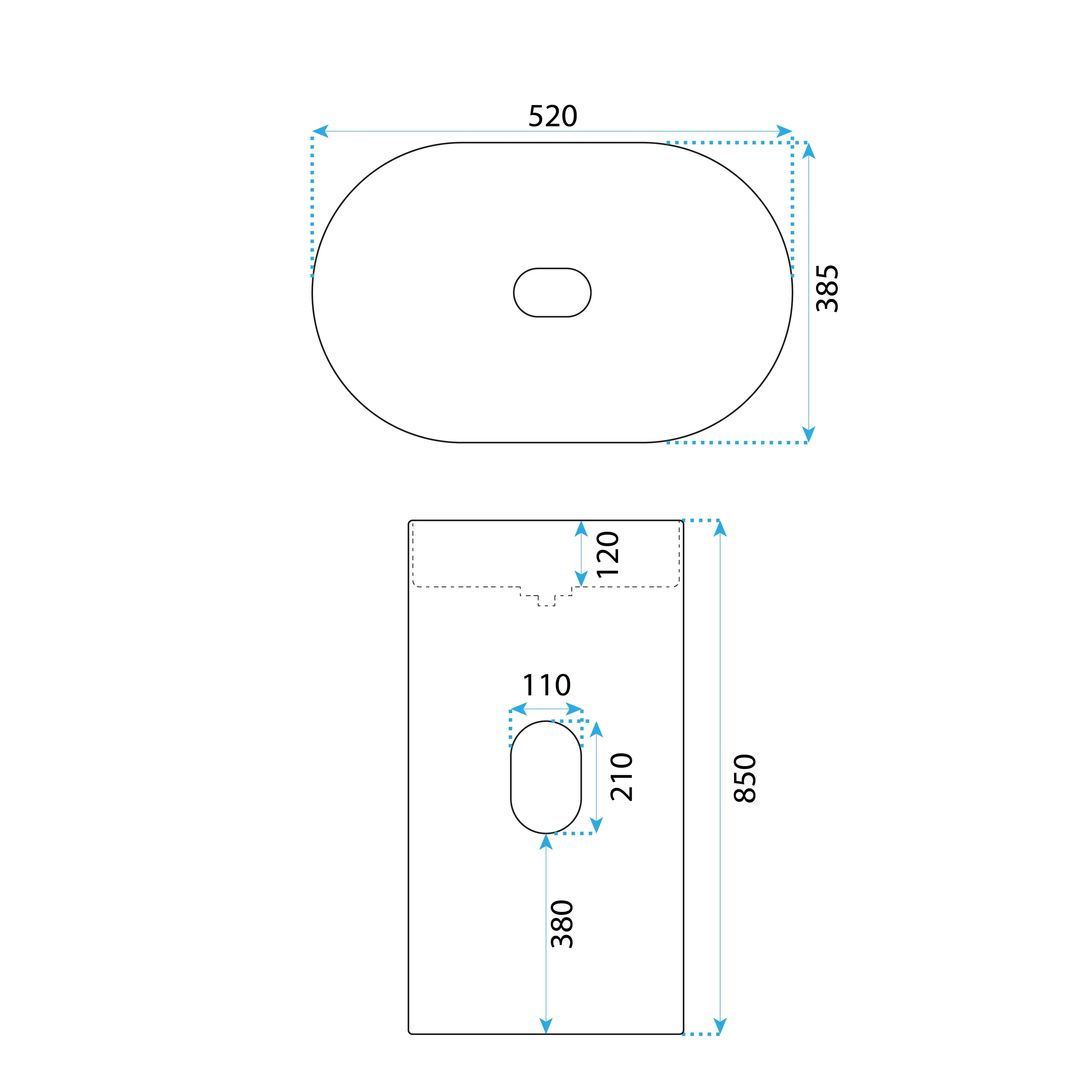 Ανεξάρτητος Επιδαπέδιος Νιπτήρας Rea Dolce Conglomerate - 52 x 38.5 x 85 cm