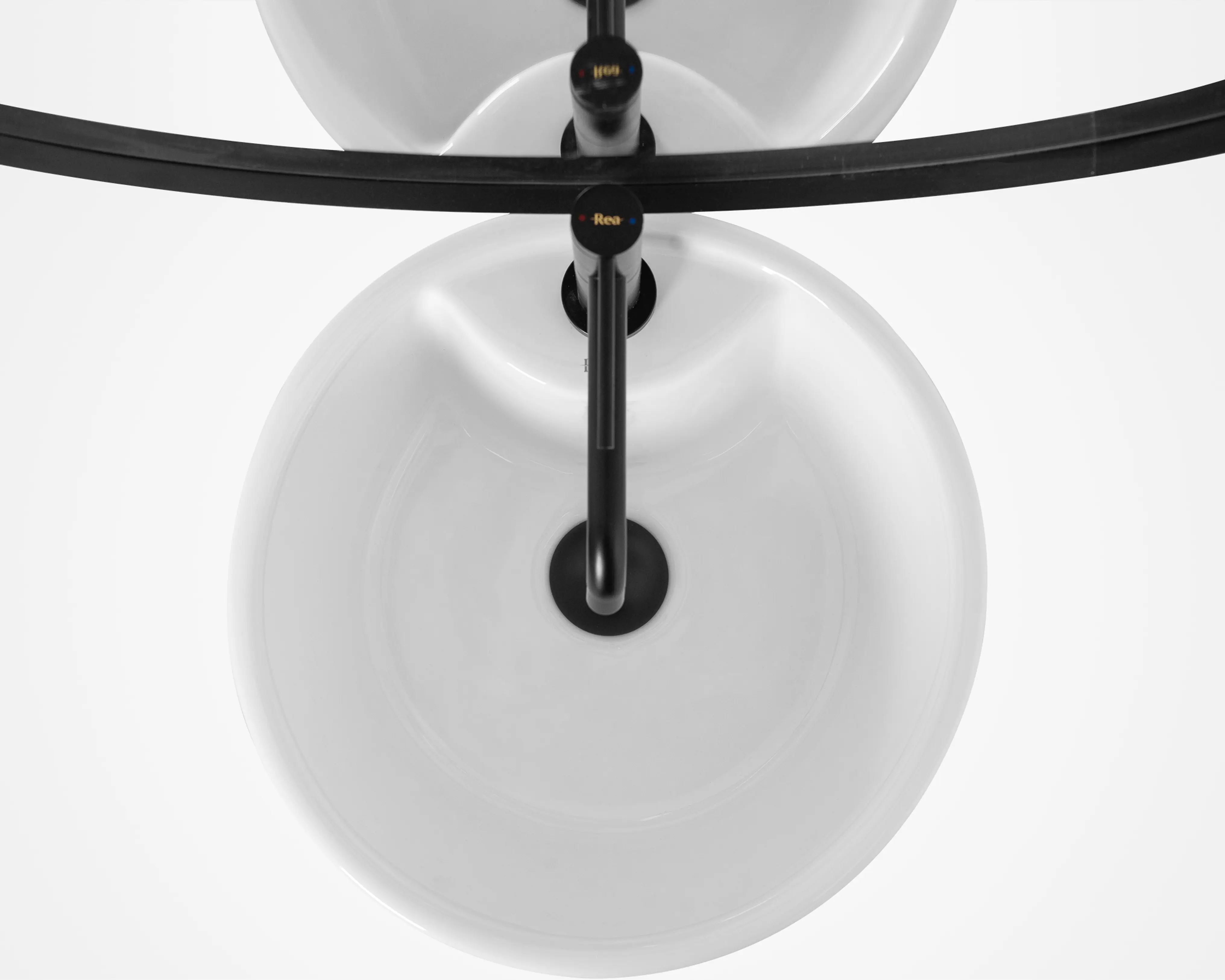 Ανεξάρτητος Επιδαπέδιος Κεραμικός Νιπτήρας Rea Blanka White Gloss - 40 x 40 x 85 cm