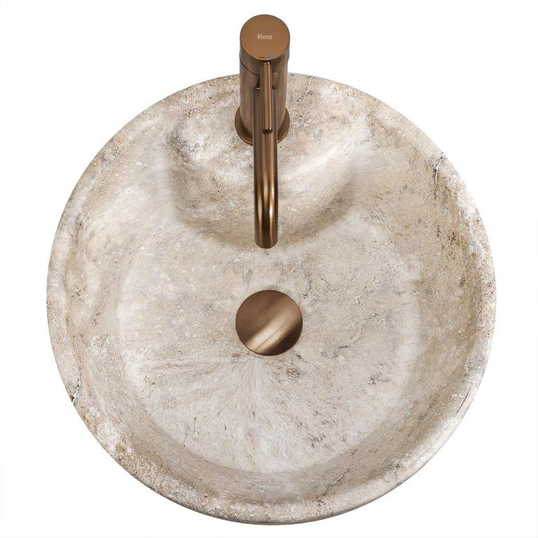 Ανεξάρτητος Επιδαπέδιος Κεραμικός Νιπτήρας Rea Blanka Savana Matt - 40 x 40 x 85 cm