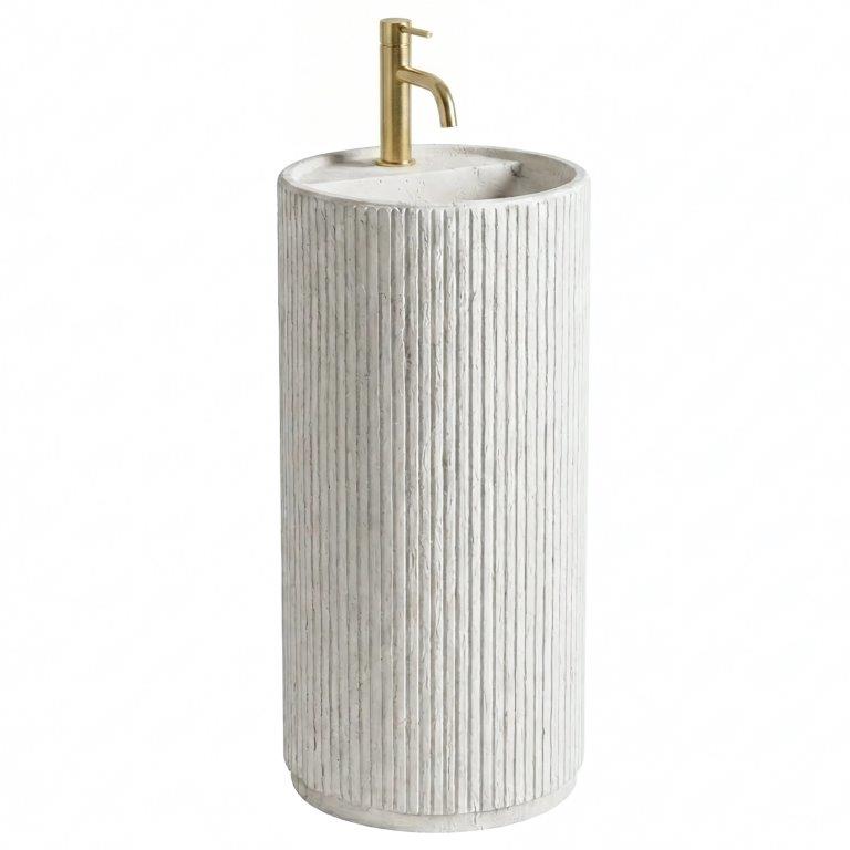 Ανεξάρτητος Επιδαπέδιος Νιπτήρας Rea Margarita Artificial Stone - 39 x 39 x 85 cm