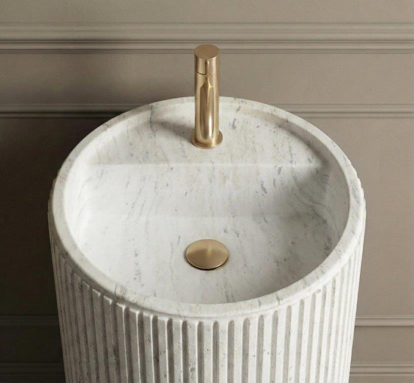 Ανεξάρτητος Επιδαπέδιος Νιπτήρας Rea Margarita Artificial Stone - 39 x 39 x 85 cm