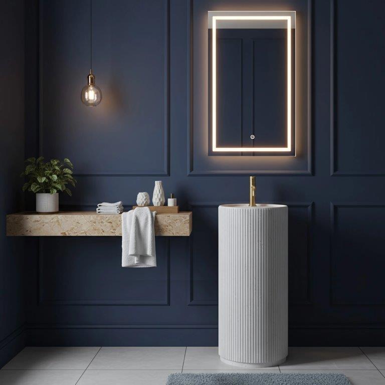 Ανεξάρτητος Επιδαπέδιος Νιπτήρας Rea Margarita Artificial Stone - 39 x 39 x 85 cm