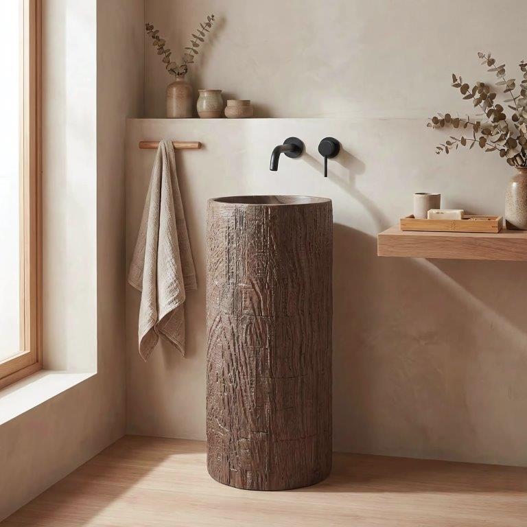 Ανεξάρτητος Επιδαπέδιος Νιπτήρας Rea Rossana Artificial Stone - 40 x 85.5 cm