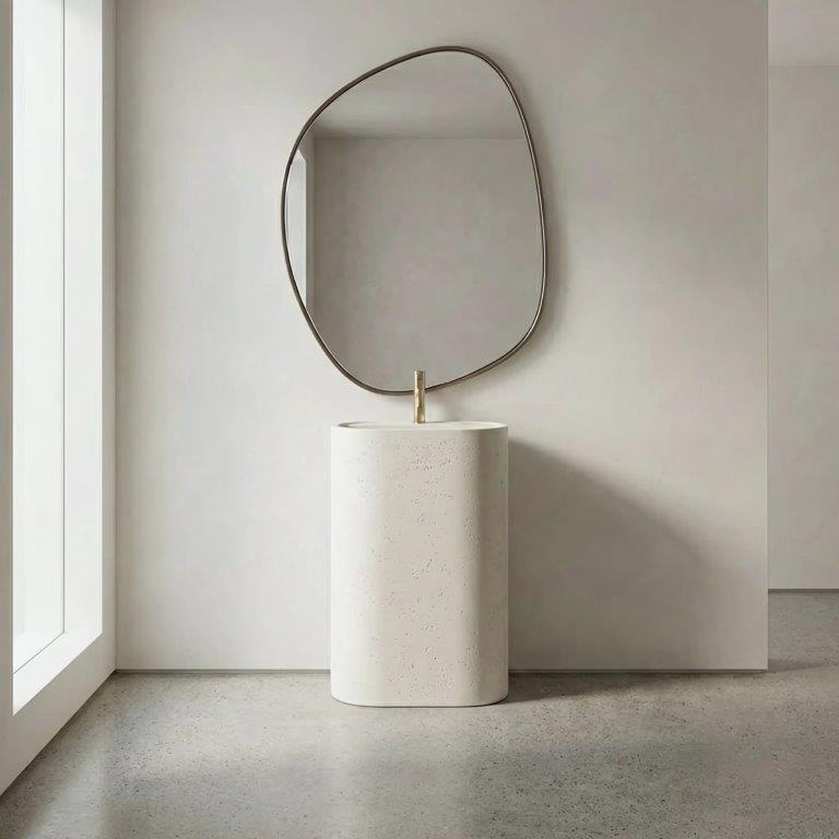 Ανεξάρτητος Επιδαπέδιος Νιπτήρας Rea Salento Artificial Stone - 60 x 38 x 85 cm