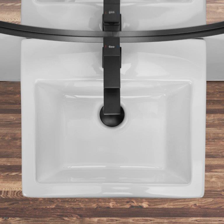 Ανεξάρτητος Επιδαπέδιος Κεραμικός Νιπτήρας Rea Daria White Gloss - 44 x 38 x 84 cm