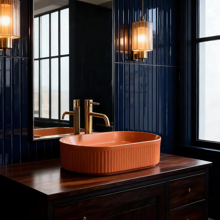 Νιπτήρας Επικαθήμενος Rea Vanda Cinnamon Matt - 50 x 31 cm