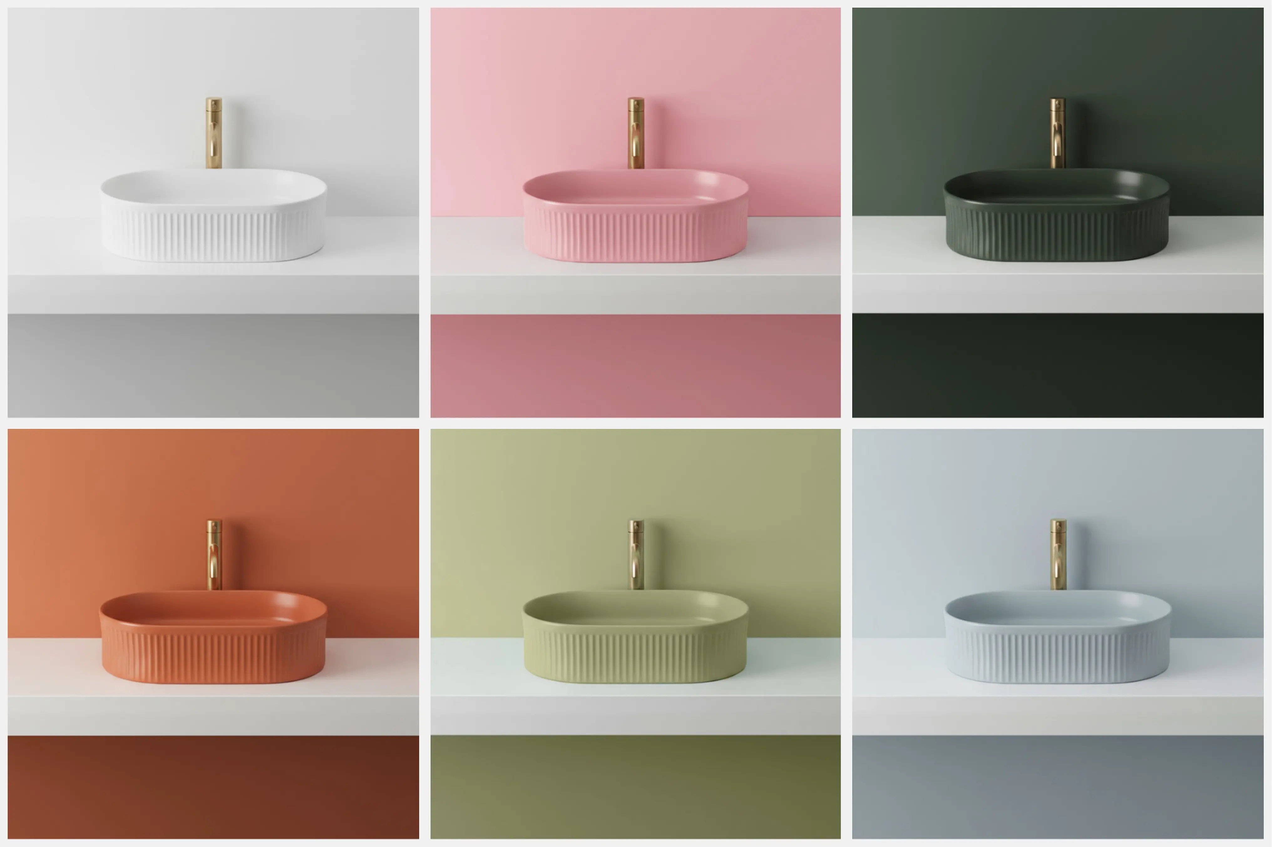 Νιπτήρας Επικαθήμενος Rea Vanda Olive Matt - 50 x 31 cm