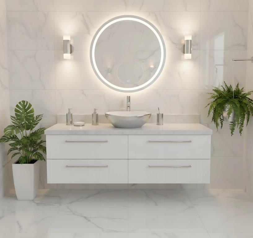 Επιτραπέζιος Νιπτήρας Basaro Hera White/Silver Gloss - 41 x 34 cm