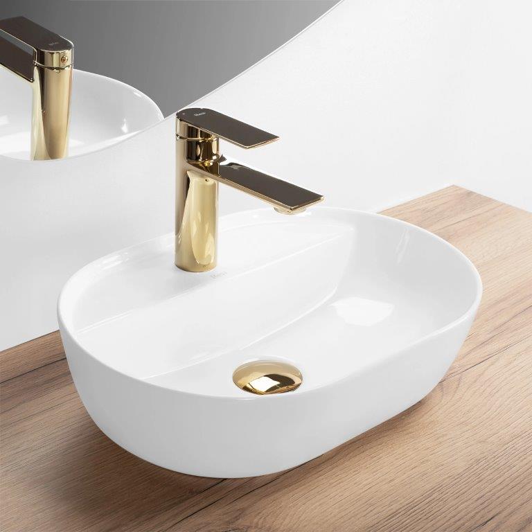 Νιπτήρας Πάγκου Rea Aura 42 White Gloss - 42 x 42 cm