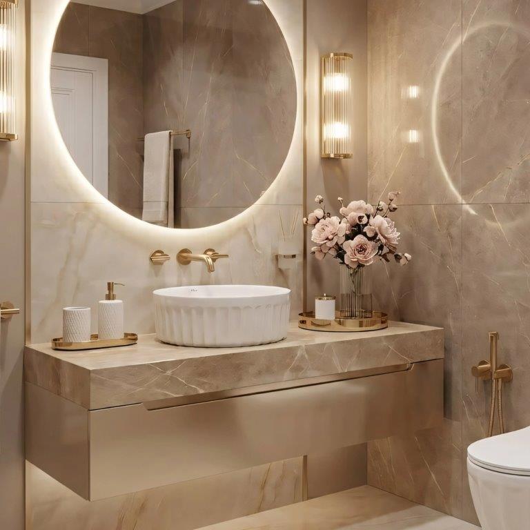 Επιτραπέζιος Κεραμικός Νιπτήρας Rea Duo White Gloss - 38 x 38 cm