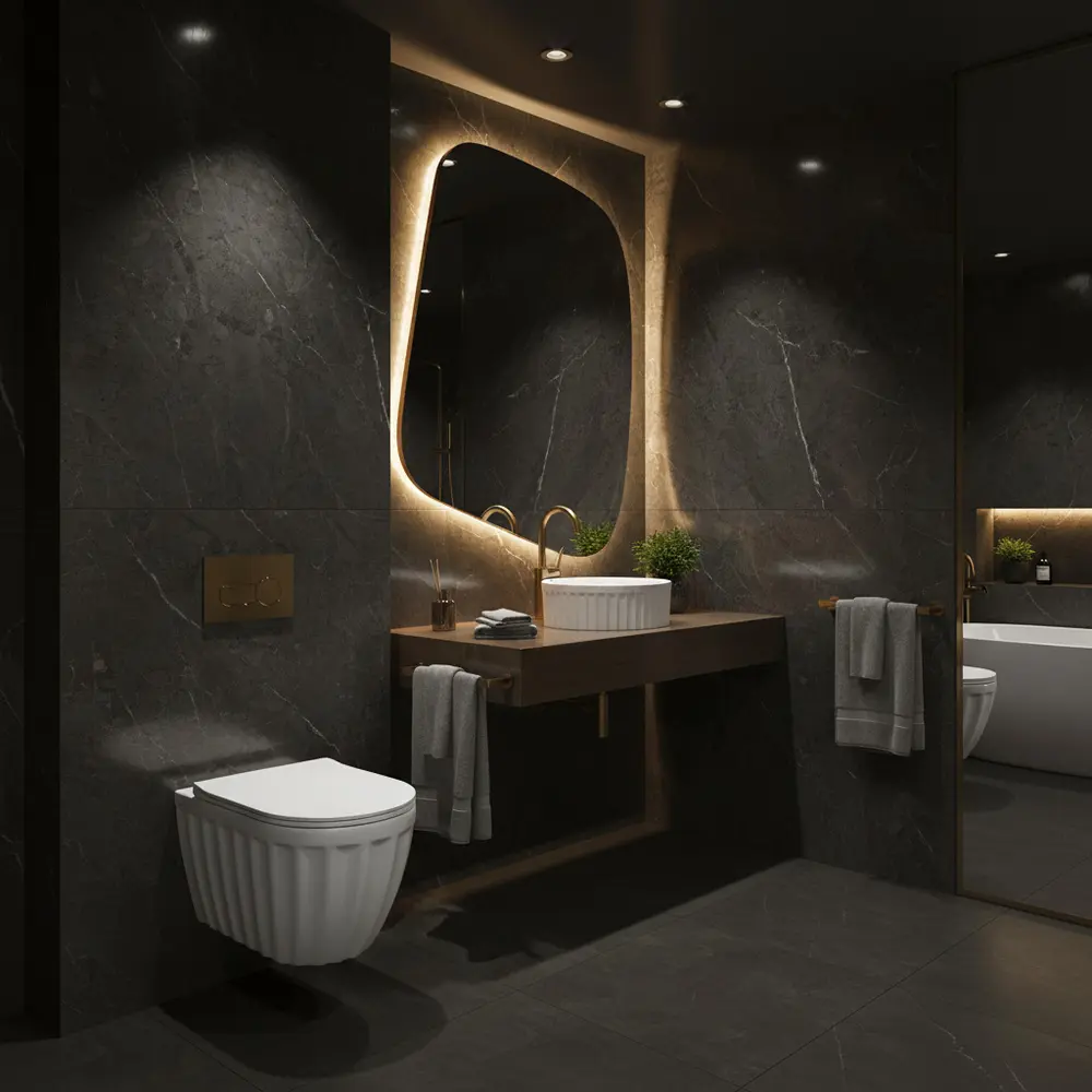 Επιτραπέζιος Κεραμικός Νιπτήρας Rea Duo White Gloss - 38 x 38 cm